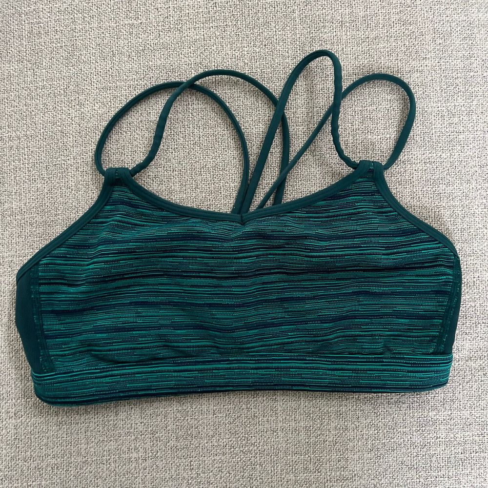Lululemon Sports Bra Make A Move Bra Cyber Jungle Hero Blue Deep Green Size 4